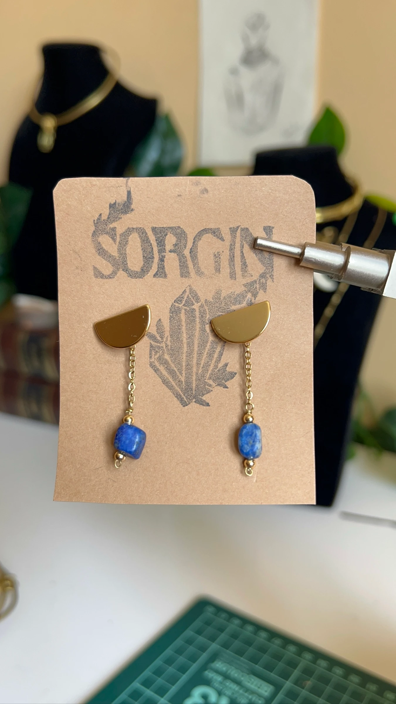 Pendientes Gold Plated Lapislázuli
